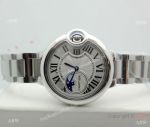 Copy Cartier Ballon Bleu Moonphase Watch 35mm White Dial Stainless Steel